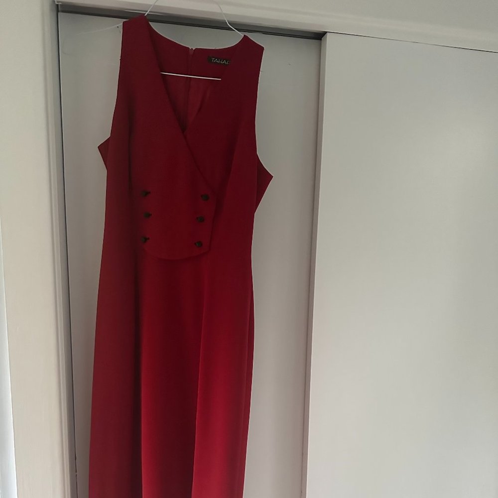 Long Red Tahari Dress